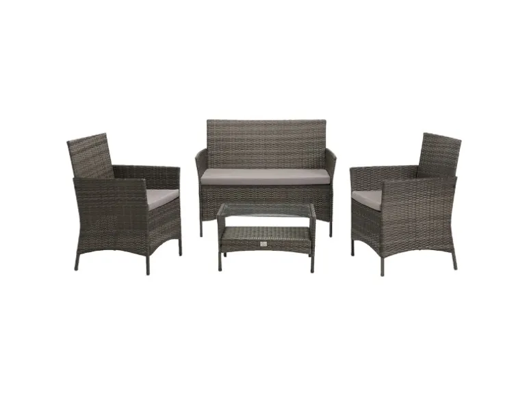 Svita Brooklyn Polyrattan Sitzgruppe Lounge Gartenmöbel Set Grau