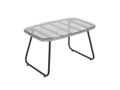 Svita Capri Balkonmöbel-Set Polyrattan Sitzgruppe Outdoor 4-tlg. Gartenlounge Hellgrau