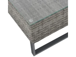 Svita Kansas Rattanlounge Gartenmöbel Set Gartensofa Polyrattan Grau