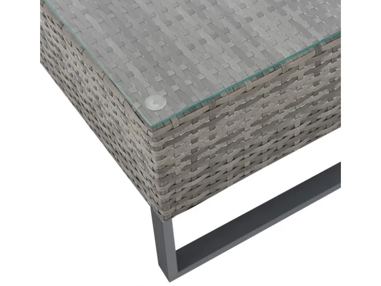 Svita Kansas Rattanlounge Gartenmöbel Set Gartensofa Polyrattan Grau