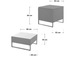 Svita Kansas Rattanlounge Gartenmöbel Set Gartensofa Polyrattan Grau