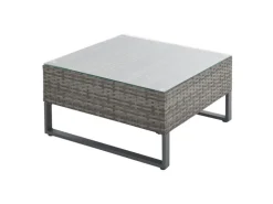 Svita Kansas Rattanlounge Gartenmöbel Set Gartensofa Polyrattan Grau