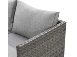 Svita Kansas Rattanlounge Gartenmöbel Set Gartensofa Polyrattan Grau