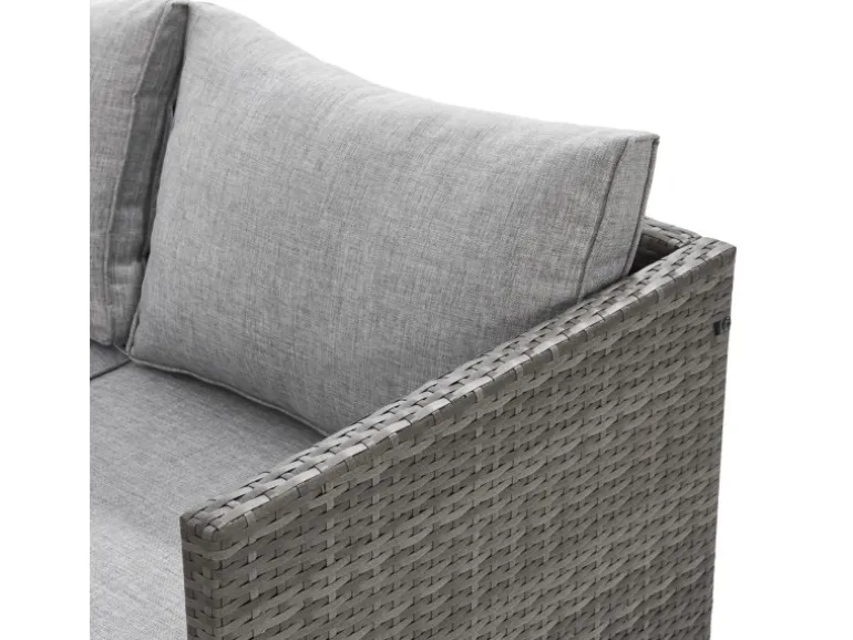 Svita Kansas Rattanlounge Gartenmöbel Set Gartensofa Polyrattan Grau