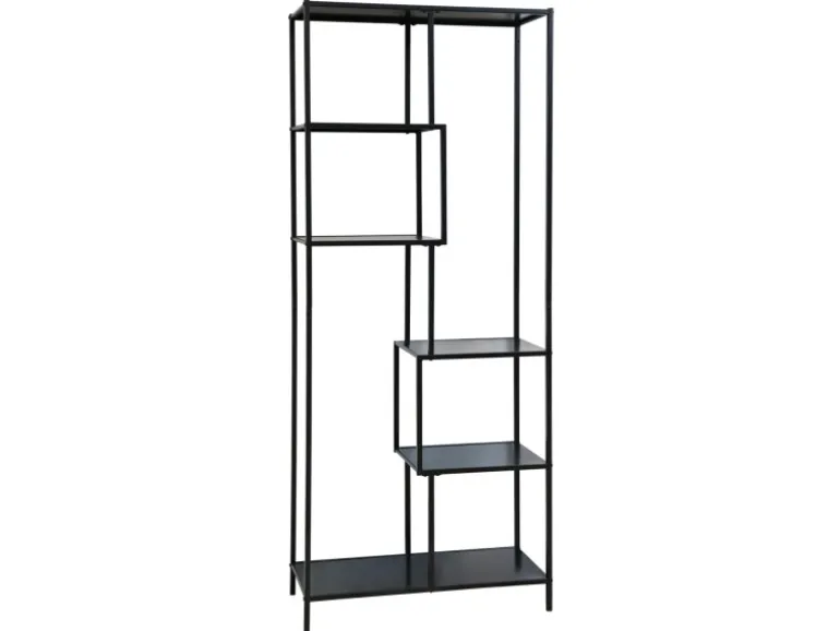 Svita Kela Metallregal 6 Ebenen Küchenregal Badregal Industrial Style Schwarz