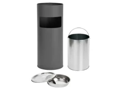 Svita 30L Standaschenbecher Eimer Aschenbecher Mülleimer Ascher 60x25cm Grau