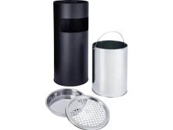 Svita 30L Standaschenbecher Eimer Aschenbecher Mülleimer Ascher 60x25cm Schwarz