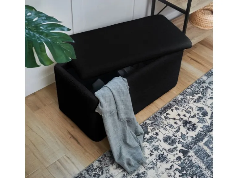 Svita Leaf Sitzbank Hocker Mit Stauraum Aufbewahrungsbox Mit Deckel Weiß