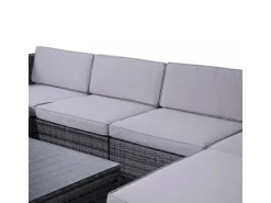 Svita Lugano Polyrattan Lounge Gartenmöbel Set Gartenlounge Gartensofa Grau