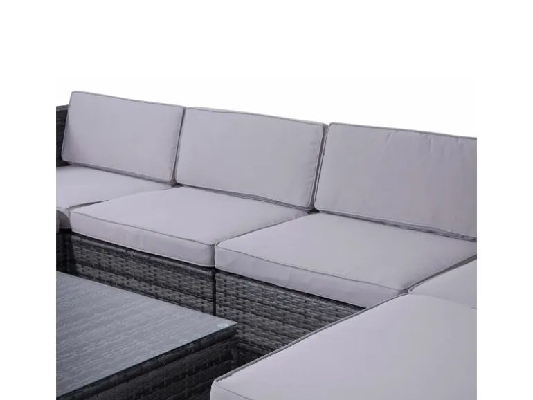 Svita Lugano Polyrattan Lounge Gartenmöbel Set Gartenlounge Gartensofa Grau
