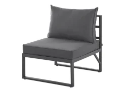 Svita Maui Gartenmöbel-Lounge-Set Mit Dach Outdoor-Sofa Strandkorb-Sonneninsel Stahl Grau