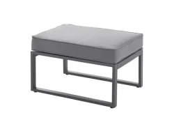Svita Maui Gartenmöbel-Lounge-Set Mit Dach Outdoor-Sofa Strandkorb-Sonneninsel Stahl Hellgrau