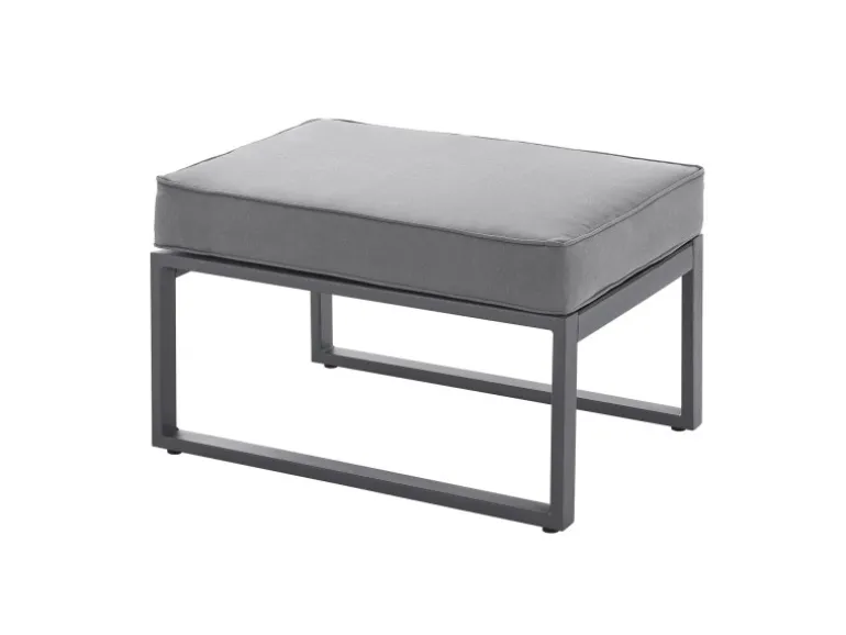 Svita Maui Gartenmöbel-Lounge-Set Mit Dach Outdoor-Sofa Strandkorb-Sonneninsel Stahl Hellgrau