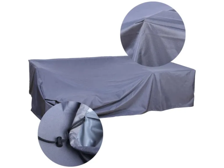 Svita Monroe Garten-Lounge Set Abdeckhaube Polyrattan Lounge-Möbel Sitzgruppe Grau