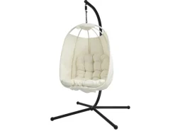 Svita Nelly Hängesessel Mit Gestell Klappbar Hängekorb Beige