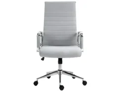 Svita Office Comfort Bürostuhl Schreibtischstuhl Drehstuhl Hohe Rückenlehne Stoff Hellgrau