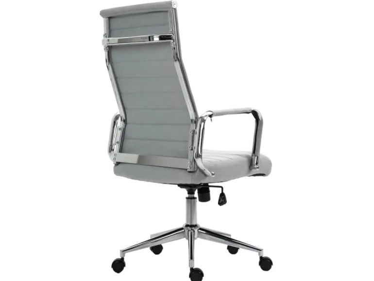 Svita Office Comfort Bürostuhl Schreibtischstuhl Drehstuhl Hohe Rückenlehne Stoff Hellgrau