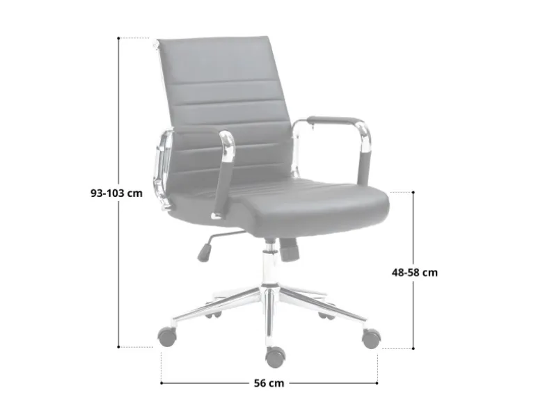 Svita Office Comfort Bürostuhl Schreibtischstuhl Drehstuhl Niedrige Rückenlehne Kunstleder Schwarz