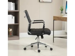 Svita Office Comfort Bürostuhl Schreibtischstuhl Drehstuhl Niedrige Rückenlehne Kunstleder Schwarz