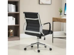 Svita Office Comfort Bürostuhl Schreibtischstuhl Drehstuhl Niedrige Rückenlehne Kunstleder Schwarz