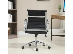 Svita Office Comfort Bürostuhl Schreibtischstuhl Drehstuhl Niedrige Rückenlehne Kunstleder Schwarz