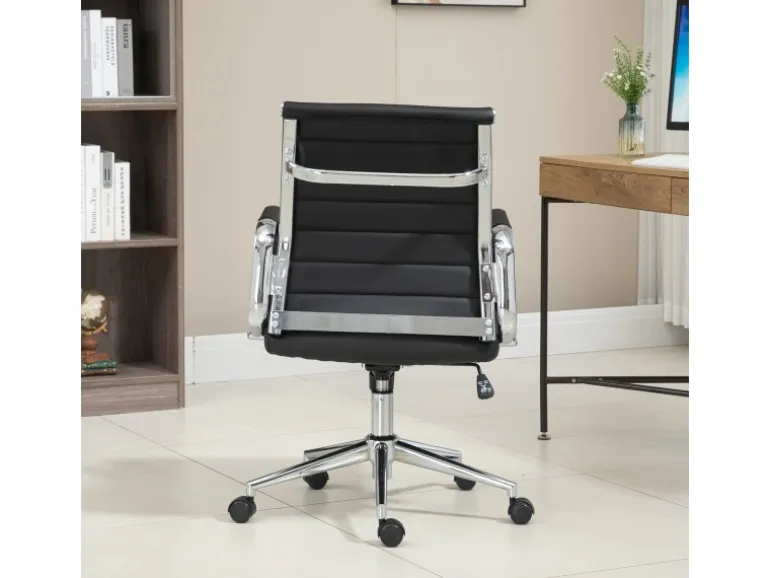 Svita Office Comfort Bürostuhl Schreibtischstuhl Drehstuhl Niedrige Rückenlehne Kunstleder Schwarz