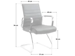 Svita Office Comfort 2er Set Besucherstuhl Freischwinger Mit Armlehne LB Stoff Hellgrau