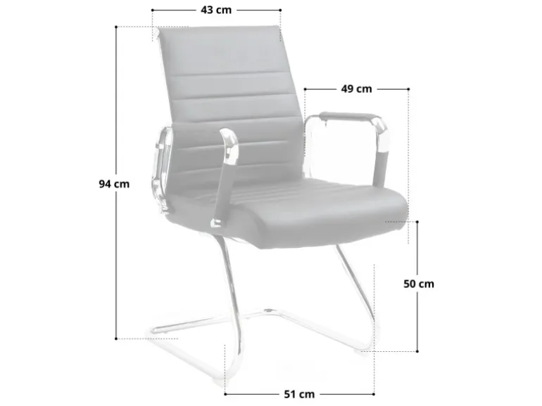 Svita Office Comfort 2er Set Besucherstuhl Freischwinger Mit Armlehne LB Stoff Hellgrau