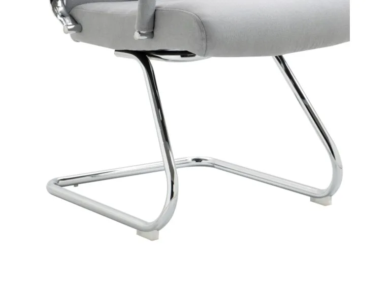 Svita Office Comfort 2er Set Besucherstuhl Freischwinger Mit Armlehne LB Stoff Hellgrau