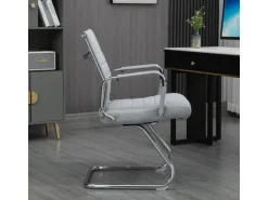 Svita Office Comfort 2er Set Besucherstuhl Freischwinger Mit Armlehne LB Stoff Hellgrau