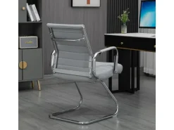 Svita Office Comfort 2er Set Besucherstuhl Freischwinger Mit Armlehne LB Stoff Hellgrau