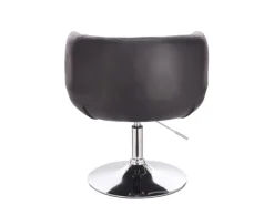 Svita Panama Retro Loungestuhl Polsterstuhl Cocktailsessel Tellerfuß Metall Kunstleder Schwarz