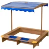 Swing King Sandkasten Ibiza 120 cm x 120 cm x 18 cm Natur-Blau FSC®