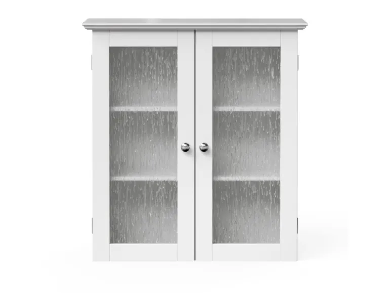Teamson Home Badezimmer Connor Wandschrank mit 2 Glastüren Weiß
