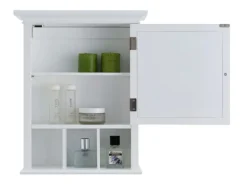 Teamson Home Badezimmer Neal Holz Medizinschrank mit Spiegel Tür Weiß