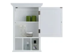 Teamson Home Badezimmer Neal Holz Medizinschrank mit Spiegel Tür Weiß