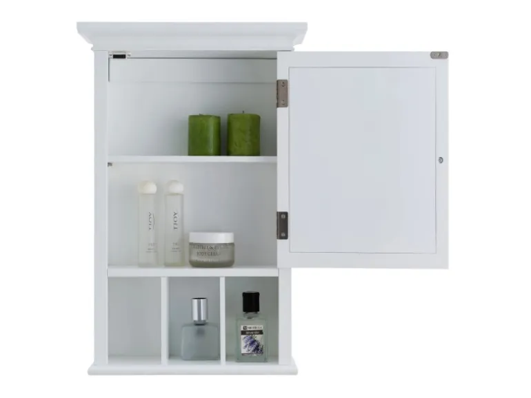 Teamson Home Badezimmer Neal Holz Medizinschrank mit Spiegel Tür Weiß