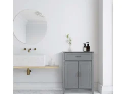 Teamson Home Mercer Holz Badezimmermöbel mit Schublade und Regalen Grau