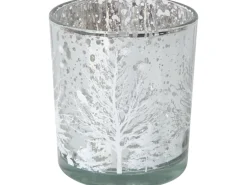 Teelicht-Glas Baum Mehrfarbig Ø 7 cm x 8 cm 3-fach sortiert