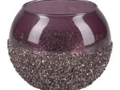 Teelichthalter Blush Bordeaux Glas 7,5 cm x Ø 9 cm Lila