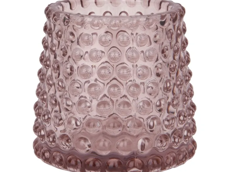 Teelichthalter Midnight Mystery Rosa Glas 7 cm x Ø 7 cm