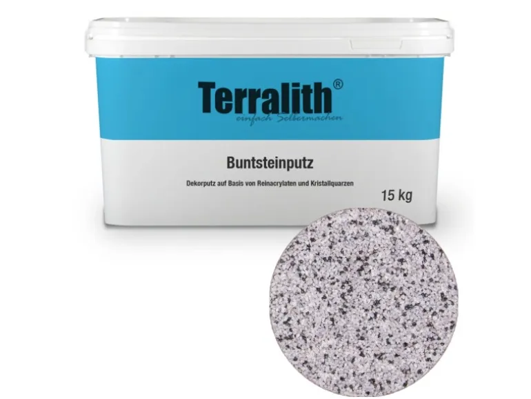 Terralith Buntsteinputz Mosaikputz 2mm -15 kg- BSP141 Weiss Grau Schwarz