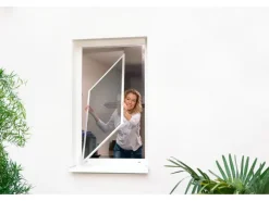 Tesa Fliegengitter Alu Rahmen Comfort Fenster Weiß 120 cm x 100 cm