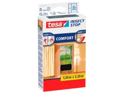 Tesa Fliegengitter Tür mit Klettband Comfort Anthrazit 220 cm x 120 cm