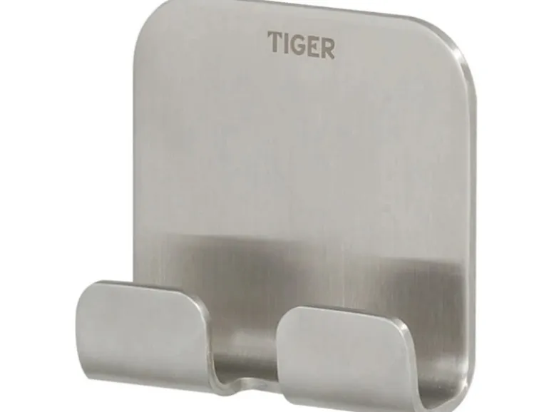 Tiger Doppelhaken Colar Edelstahl gebürstet