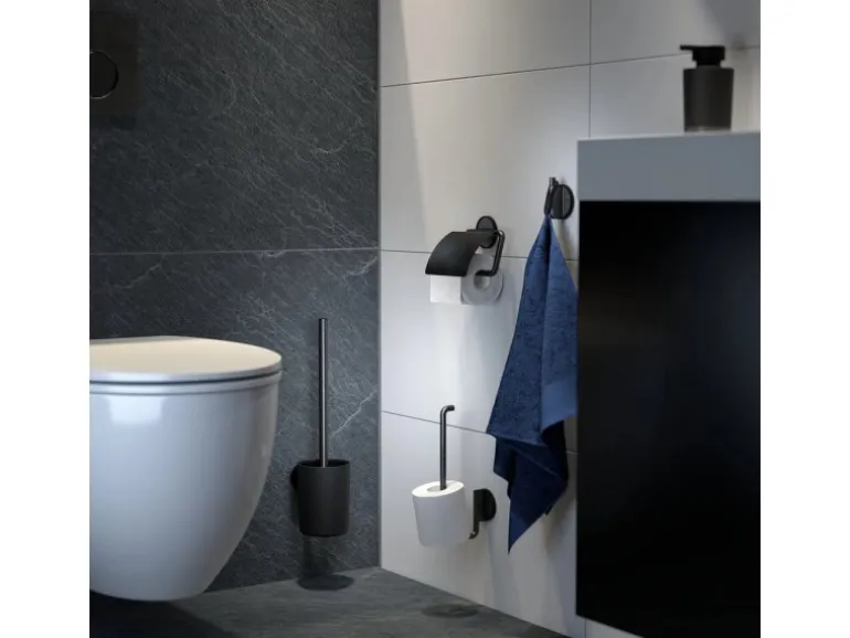 Tiger Toilettenbürste Tune mit Halter Metall gebürstet-Schwarz