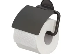 Tiger Toilettenpapierhalter Tune mit Deckel Metall gebürstet-Schwarz