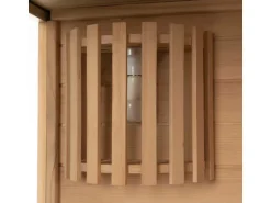 Traditionelle Sauna SKYLINE BIG Tannenholz Natur XL mit Kunststeinwand