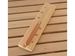 Traditionelle Sauna SKYLINE BIG Tannenholz Natur XL mit Kunststeinwand