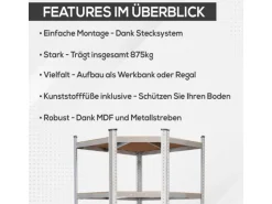 Tronitechnik Schwerlastregal Kellerregal Lagerregal 40 X 40 X 70 X 70 X 180 Cm Stahlgestell Bis 875 Kg 5 Ablagen